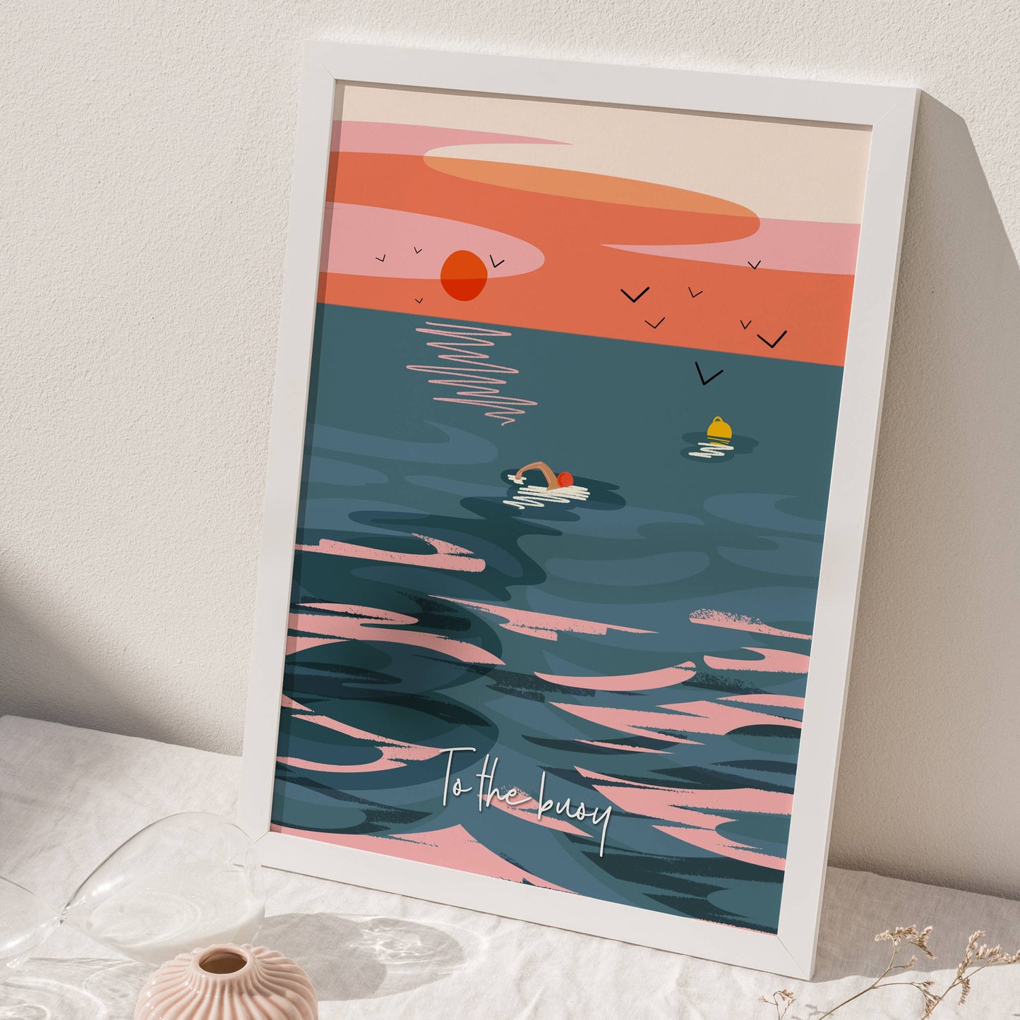 Onneke - Sea swimming print coastal print seaside print wild swimming