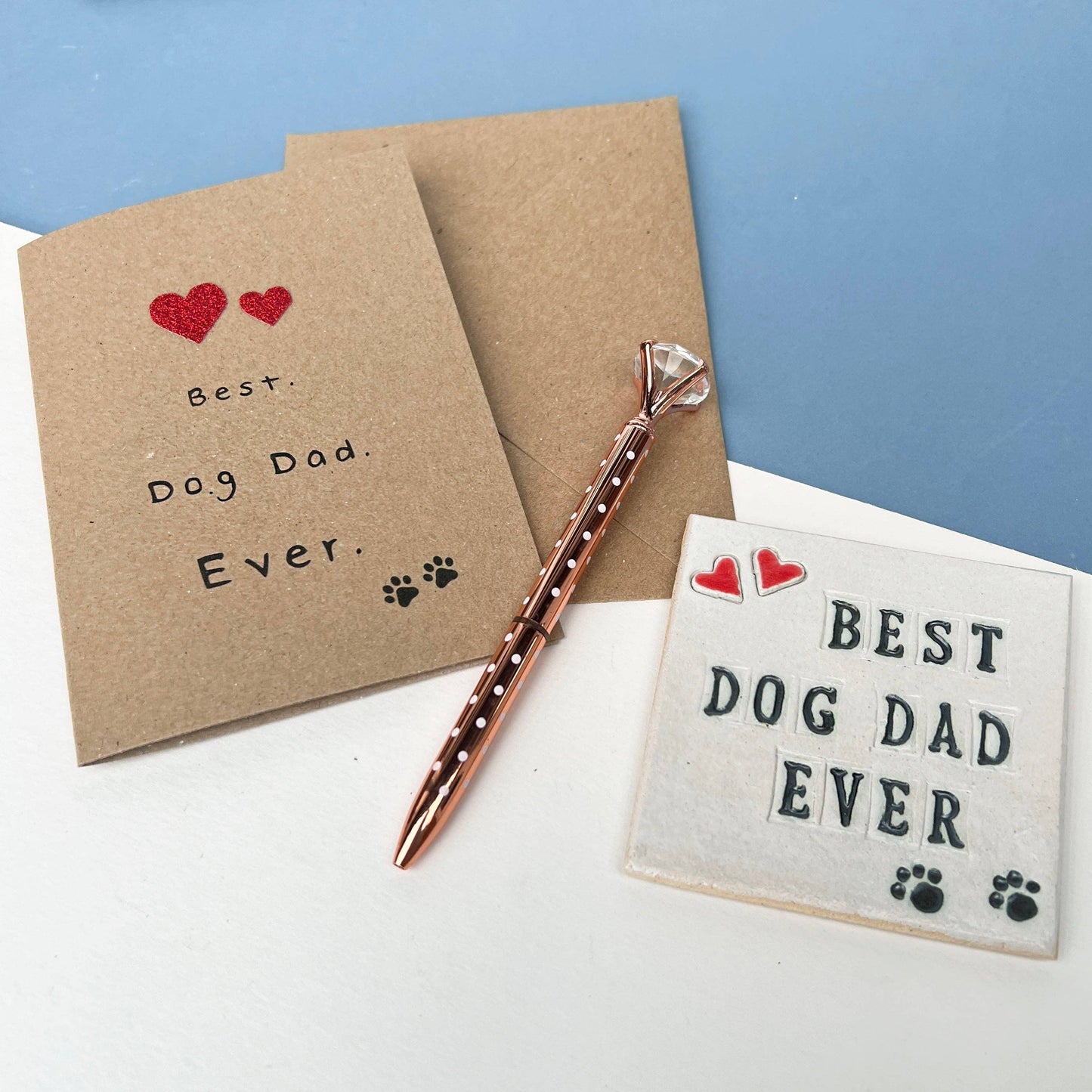 Best Dog Dad Ever Ceramic Coaster