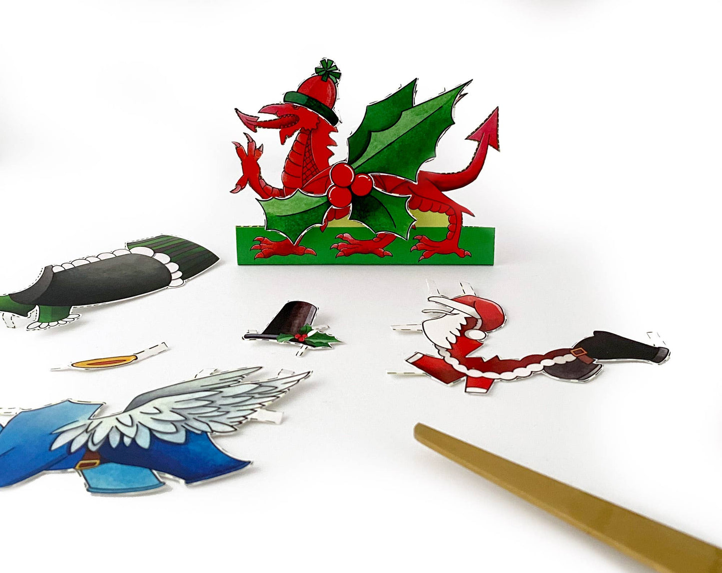 Dress a Welsh Dragon Christmas Card