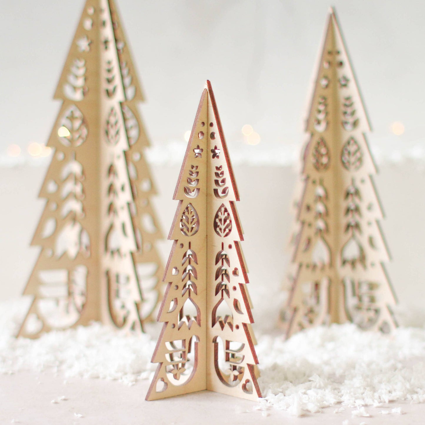 Rocket and Fox - Christmas Tree Set Folk Cutout Design