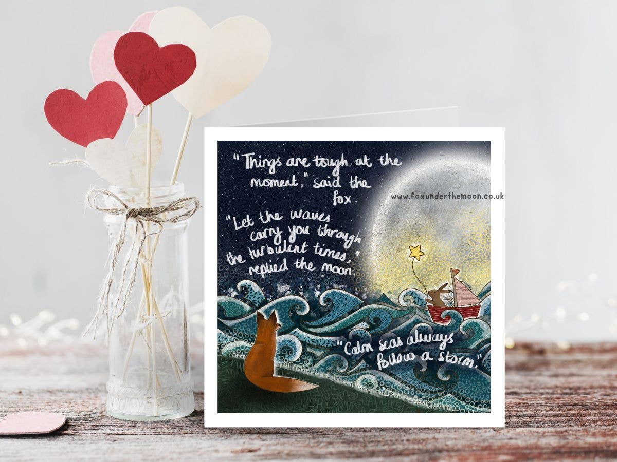 'Waves' - Greeting Card by Fox Under The Moon