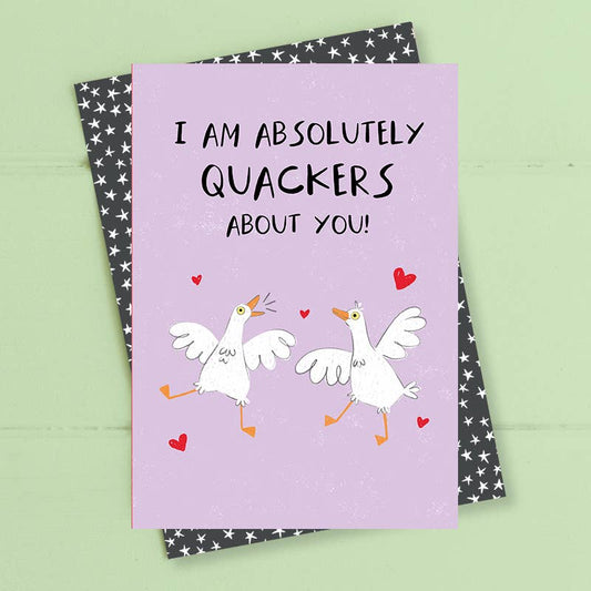 Dandelion Stationery - Quackers about you - Greetings Card