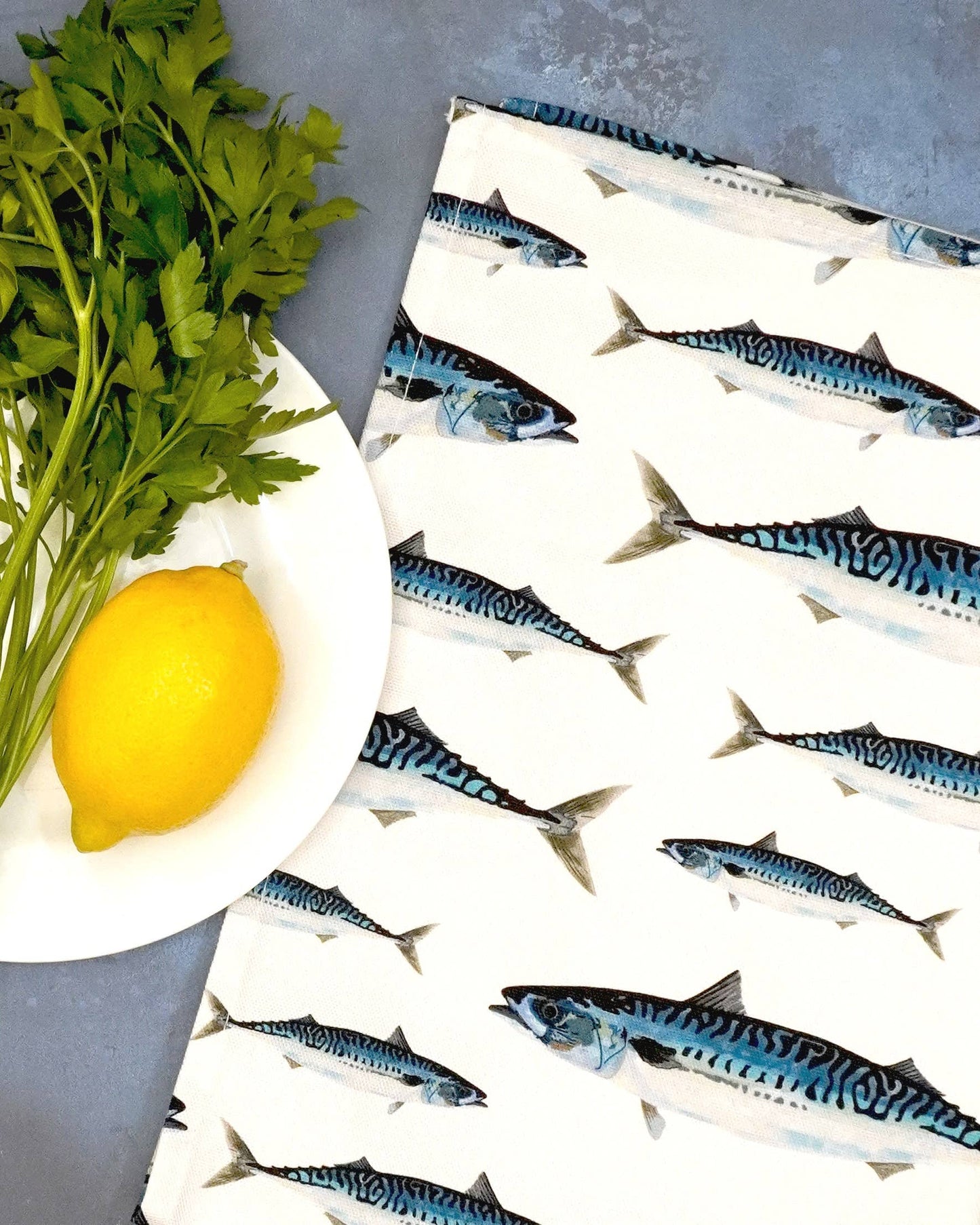 Mackerel Tea Towel – 100% Cotton - Seaside Kitchen Towel