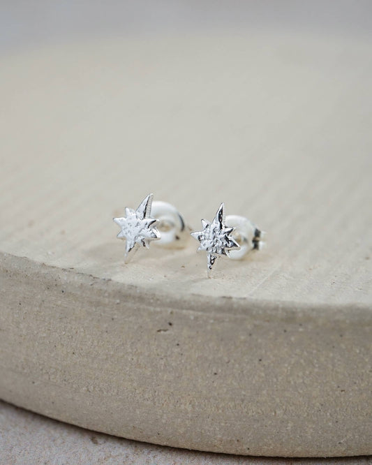 Lucy Kemp Jewellery - Sterling Silver Mini Starburst Studs