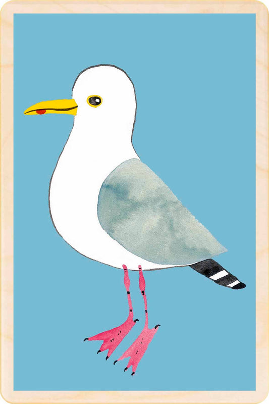 The Wooden Postcard Company HERRING GULL sustainable wood postcard