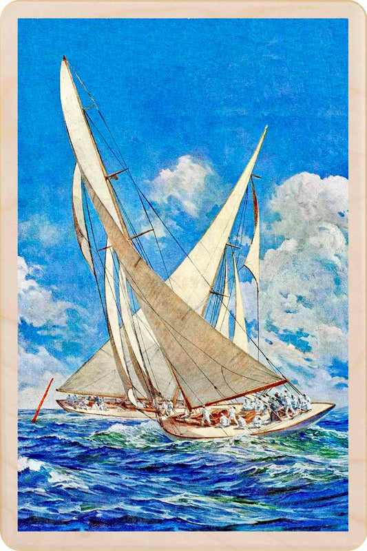 The Wooden Postcard Company REGATTA sustainable wooden postcard