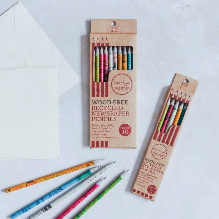 The Paper High Gift Company Ltd - Recycled Newspaper Pencil Set - Set Of Pencils