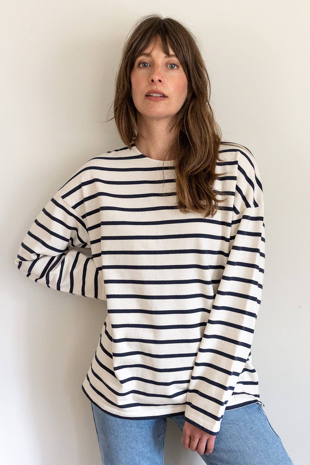 Ivy Nora Navy/Ecru Breton 100% Organic Cotton