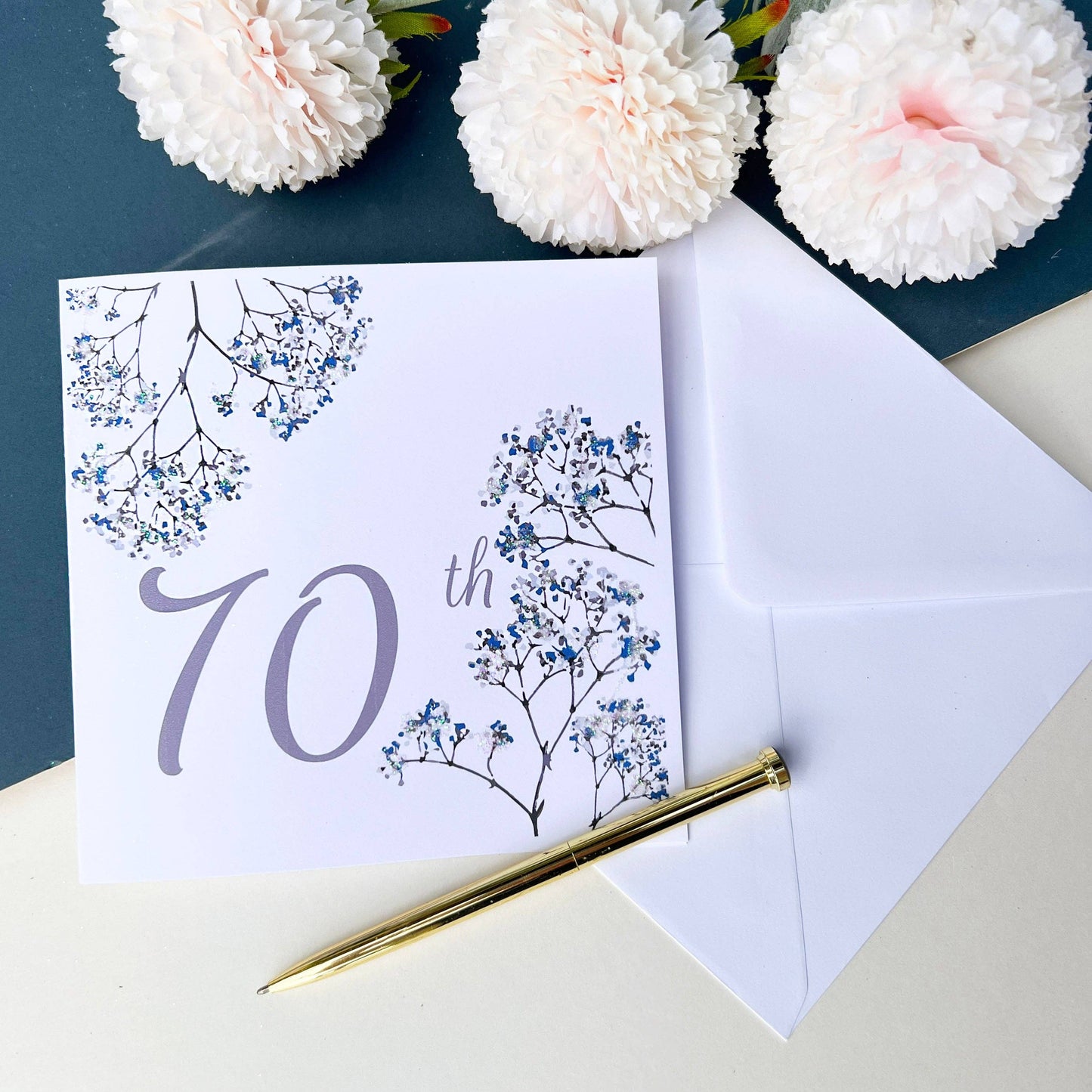 70th Birthday Floral Coaster
