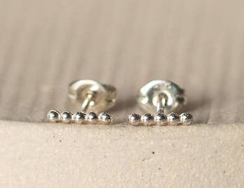 Lucy Kemp Jewellery - Sterling Silver Mini Dotty Stick Studs