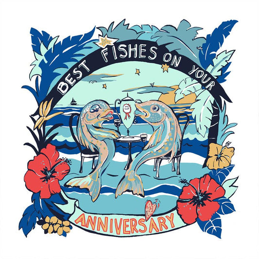 Port & Lemon - Anniversary Fishes Greetings Card