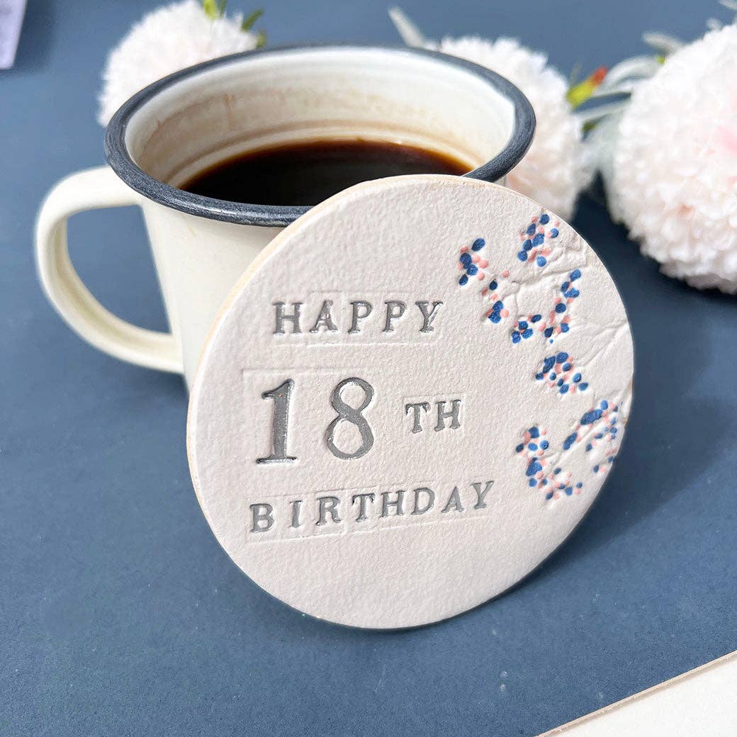18th Birthday Floral Coaster