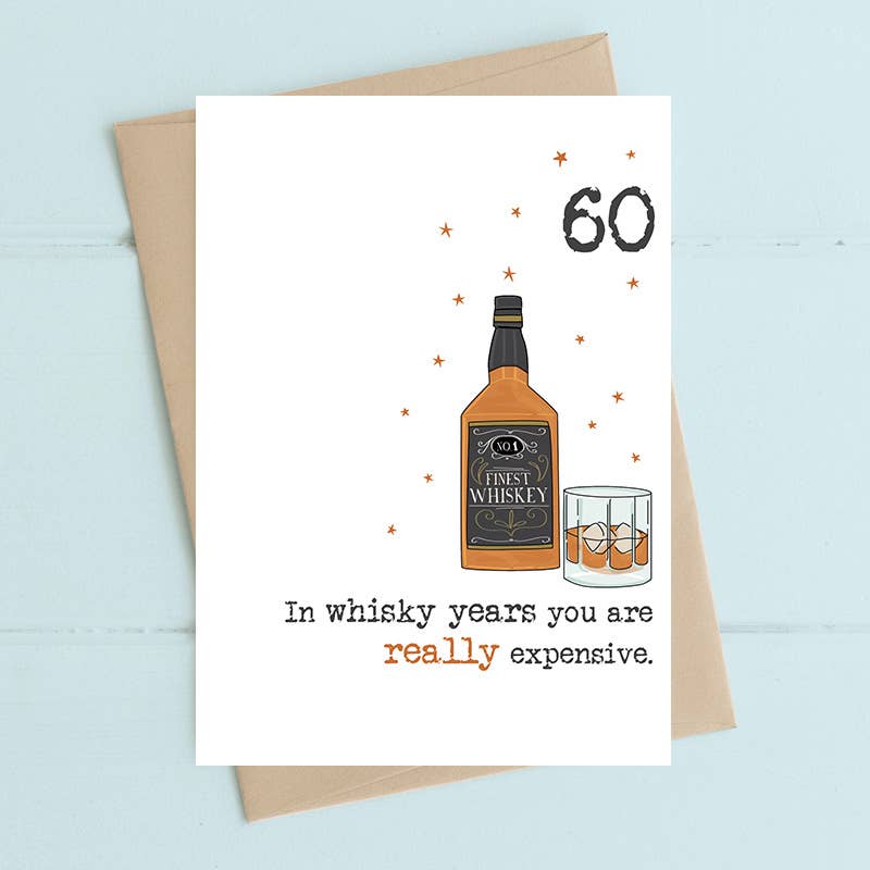 Dandelion Stationery - Whisky Years - 60 - Greetings Card