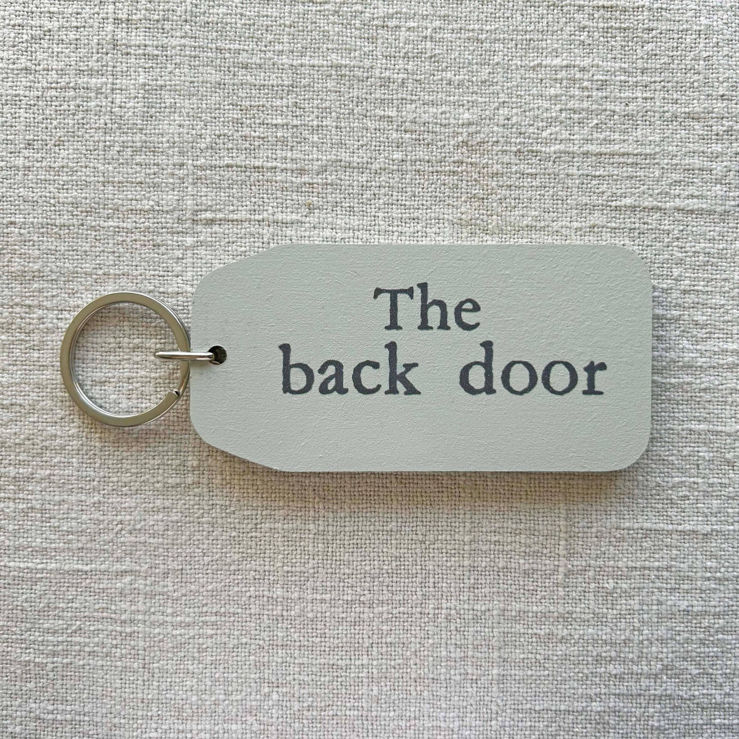 The Wooden Postcard Company - BACK DOOR Wooden Key Tag