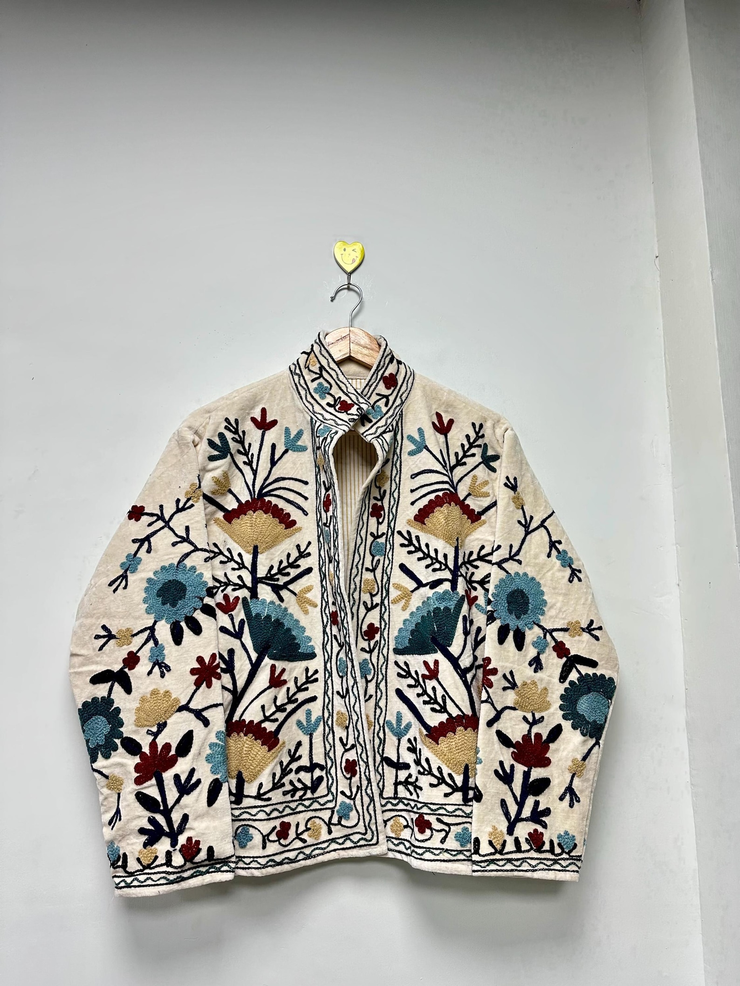 Boho Suzani Jackets, Hand Embroidered Cotton Velvet Quilted