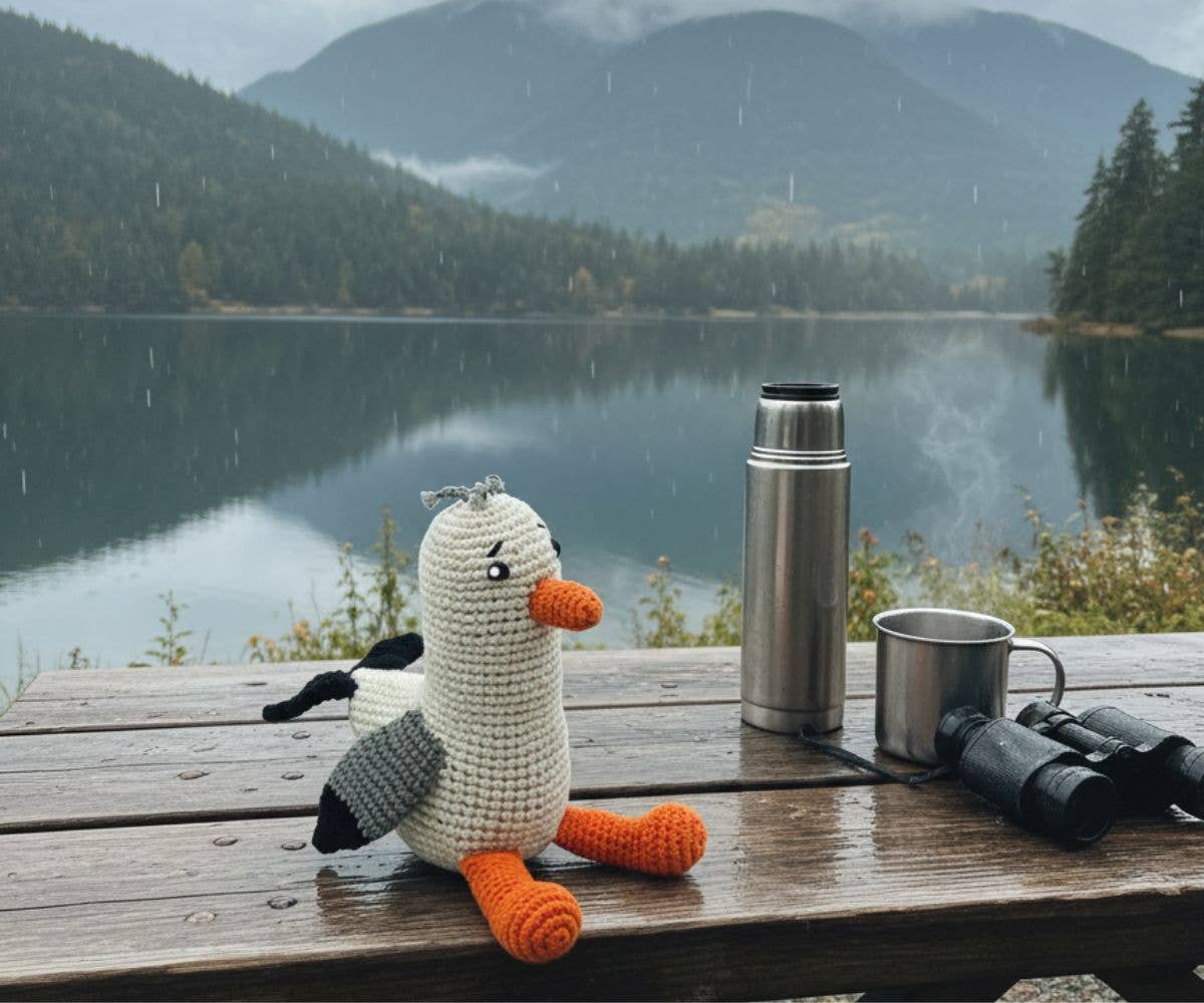 Seagull Baby Rattle Crochet Organic Handmade Fair Trade