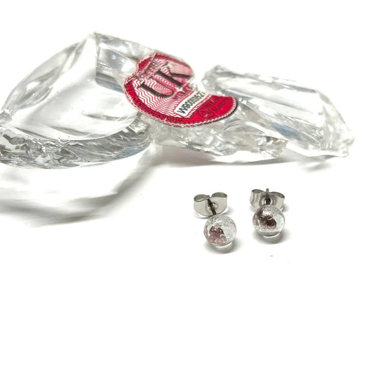 Helen Chalmers - Clear and Palladium Whisky Bottle Studs, Recycled Glass and Surgical Steel