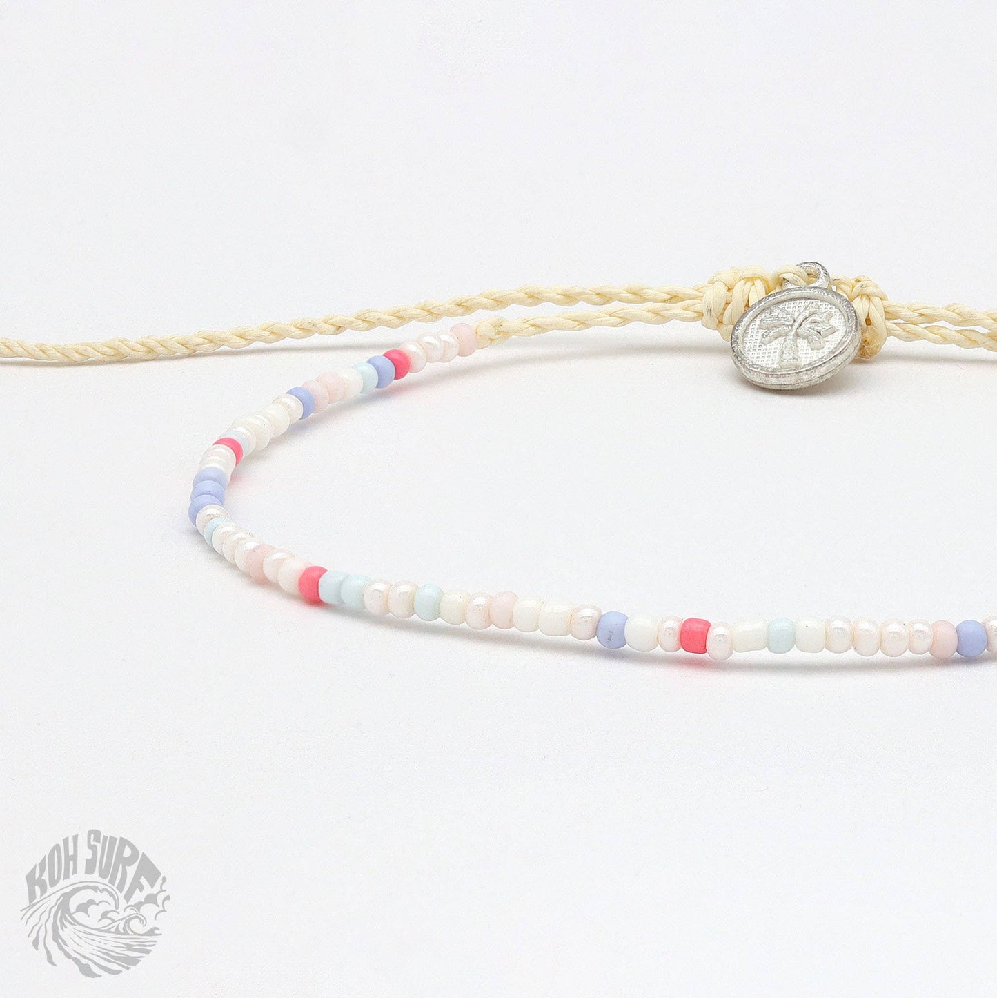 Pineapple Island -  Alila Dainty Beaded Bracelet, Surf Jewelry by Koh Surf: Pink Tones