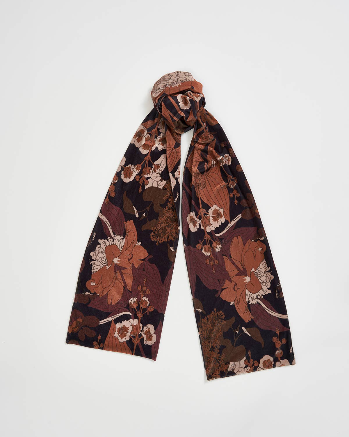 FABLE Deco Blooms Black Velvet Scarf