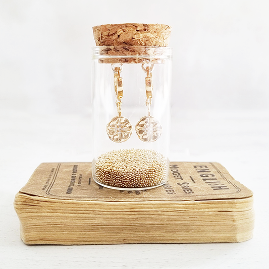 Crystal North Star Gold Earrings in a Bottle - 800