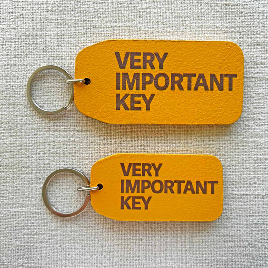 The Wooden Postcard Company - Very Important Key - Wooden Key Tag