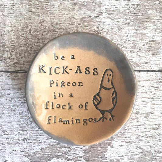 Love & Lovelier - Kick-Ass Pigeon Ceramic Dish – Handmade Trinket Dish