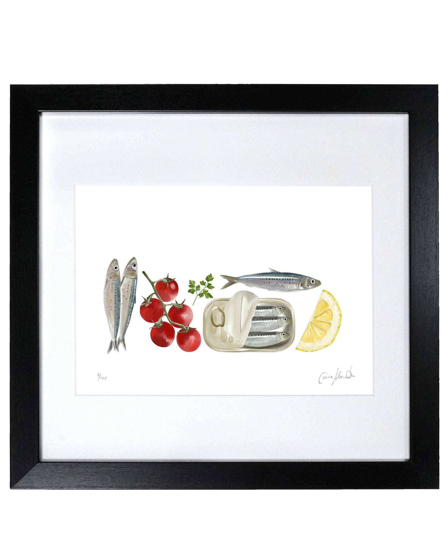 Sardine Print - Framed Limited Edition Print - Seafood