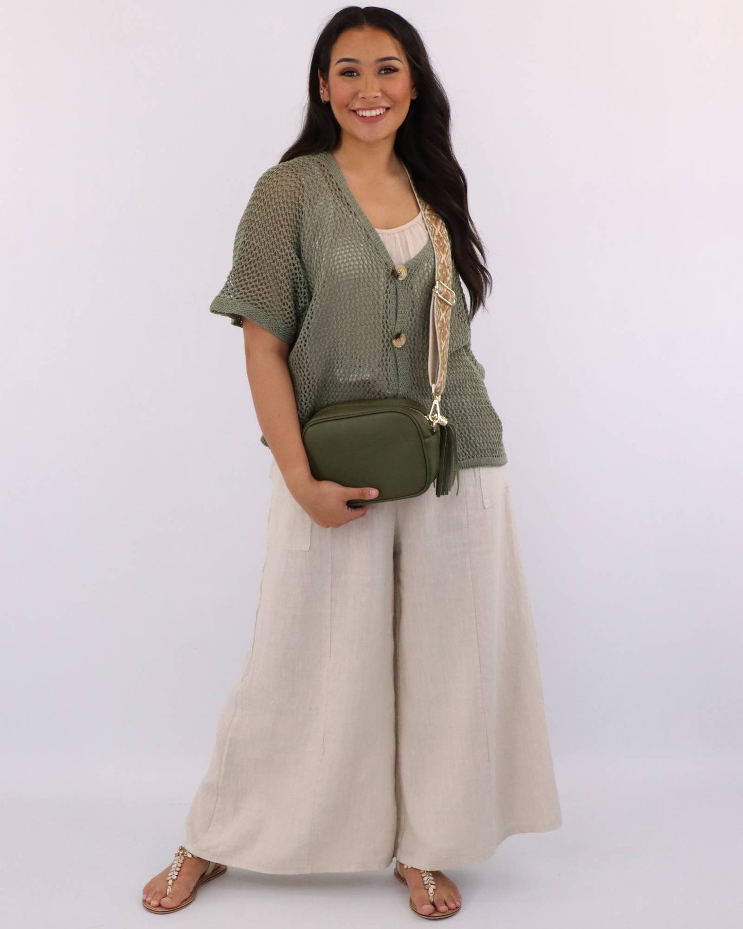 Cadenza Italy Ltd -  Crossbody Leather Camera Bag: Burnt Orange