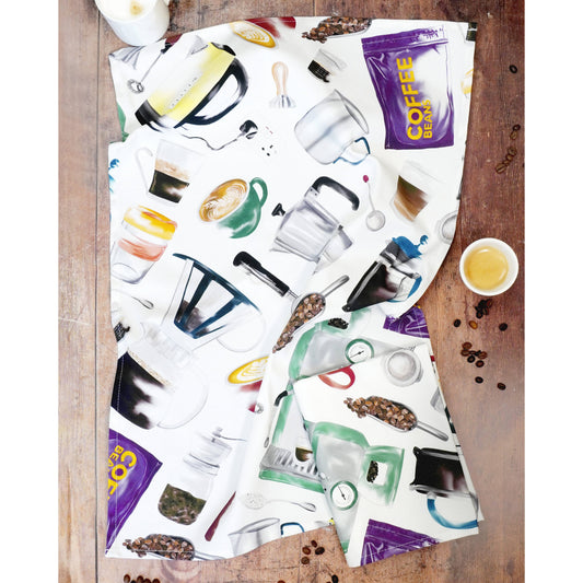 Corinne Alexander - But First, Coffee Tea Towel - 100% Cotton - Kitchen