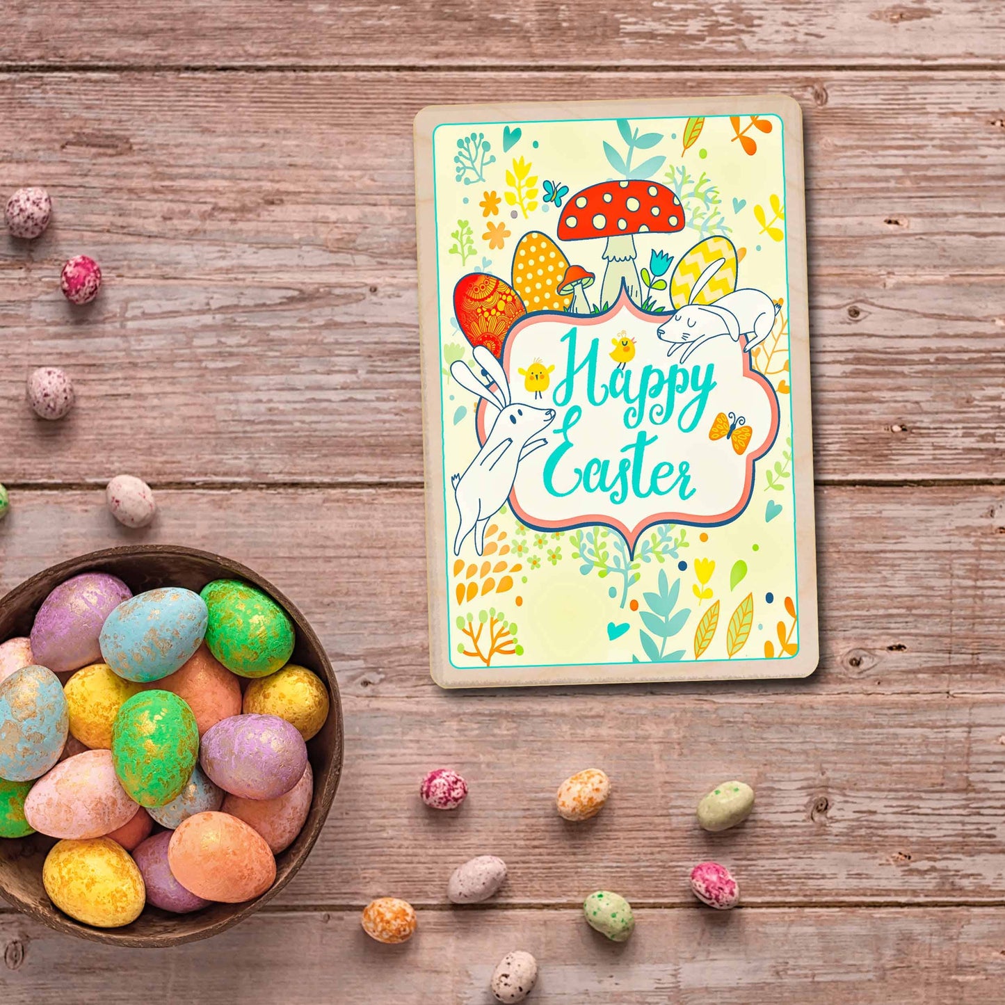 The Wooden Postcard Company - HAPPY EASTER wood Easter Card