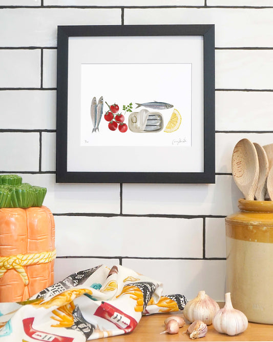Sardine Print - Framed Limited Edition Print - Seafood
