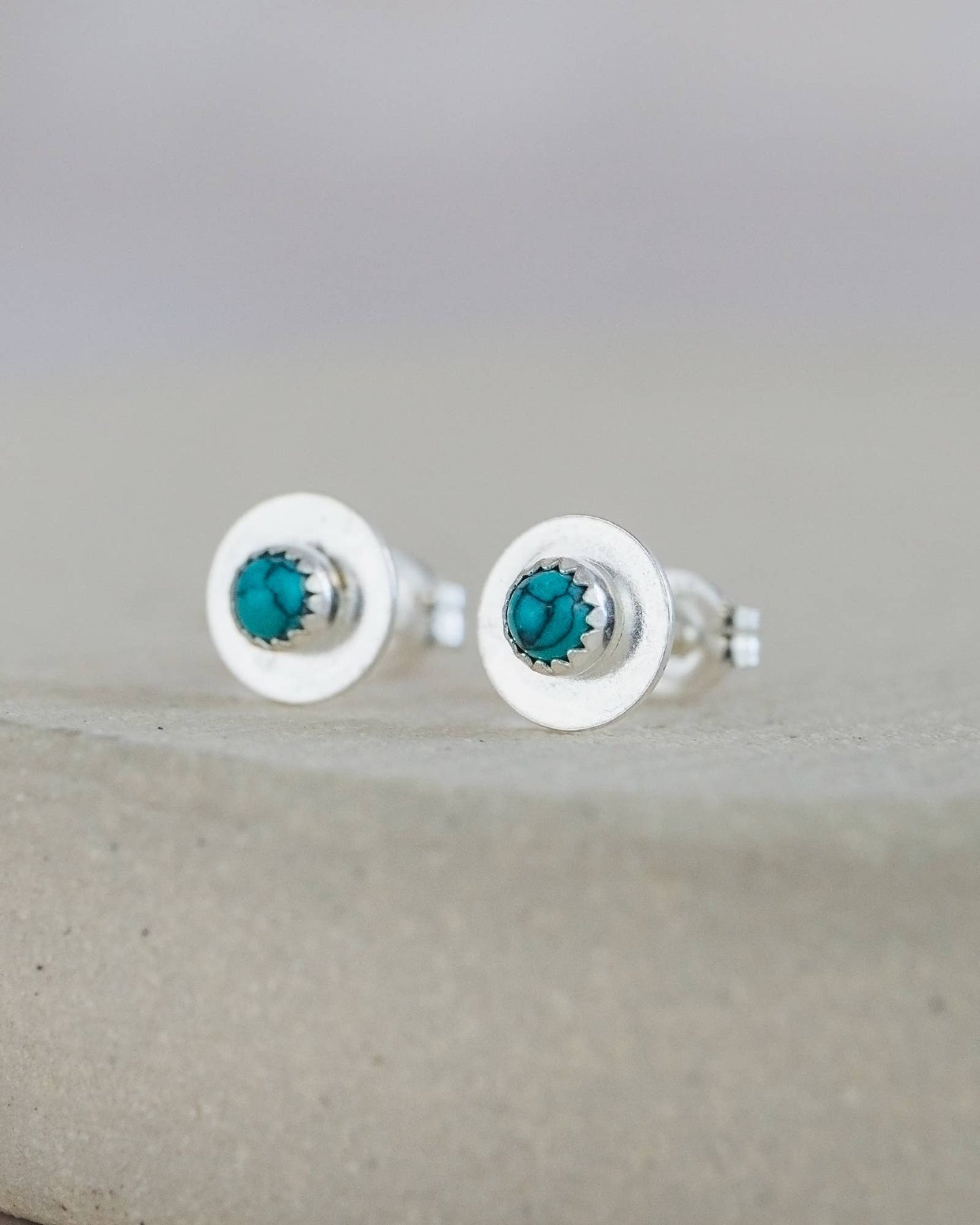 Lucy Kemp Jewellery - Sterling Silver Birthstone Disc Studs