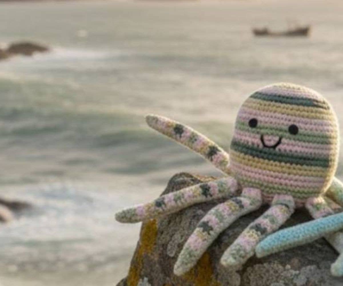 Octopus Baby Rattle Pastel Fair Trade Crochet Organic Cotton
