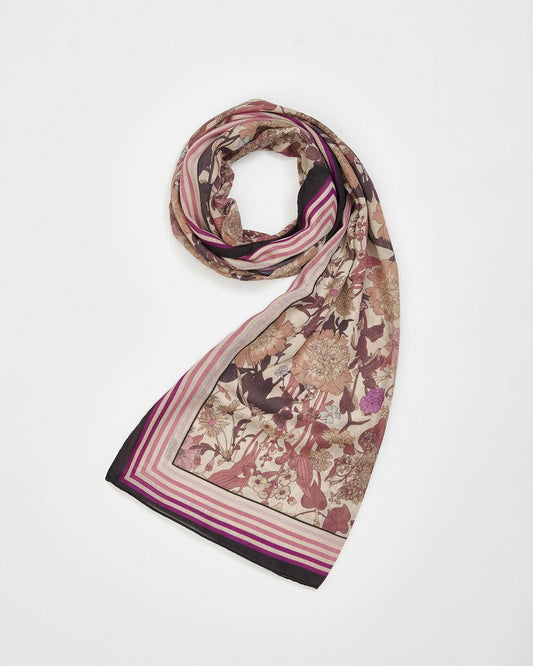 FABLE Deco Blooms Candy Stripe Border Midweight Scarf