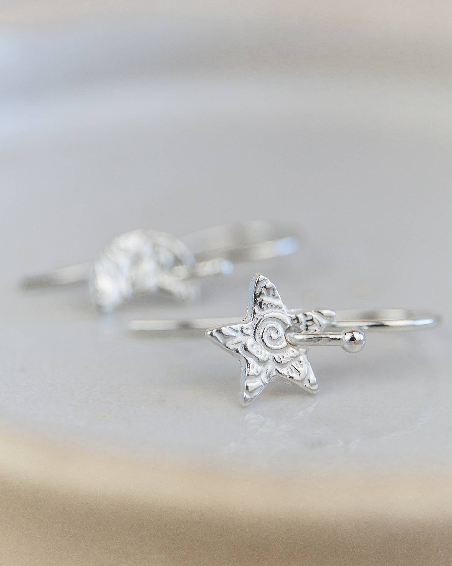 Lucy Kemp - Sterling Silver Mini Textured Earrings