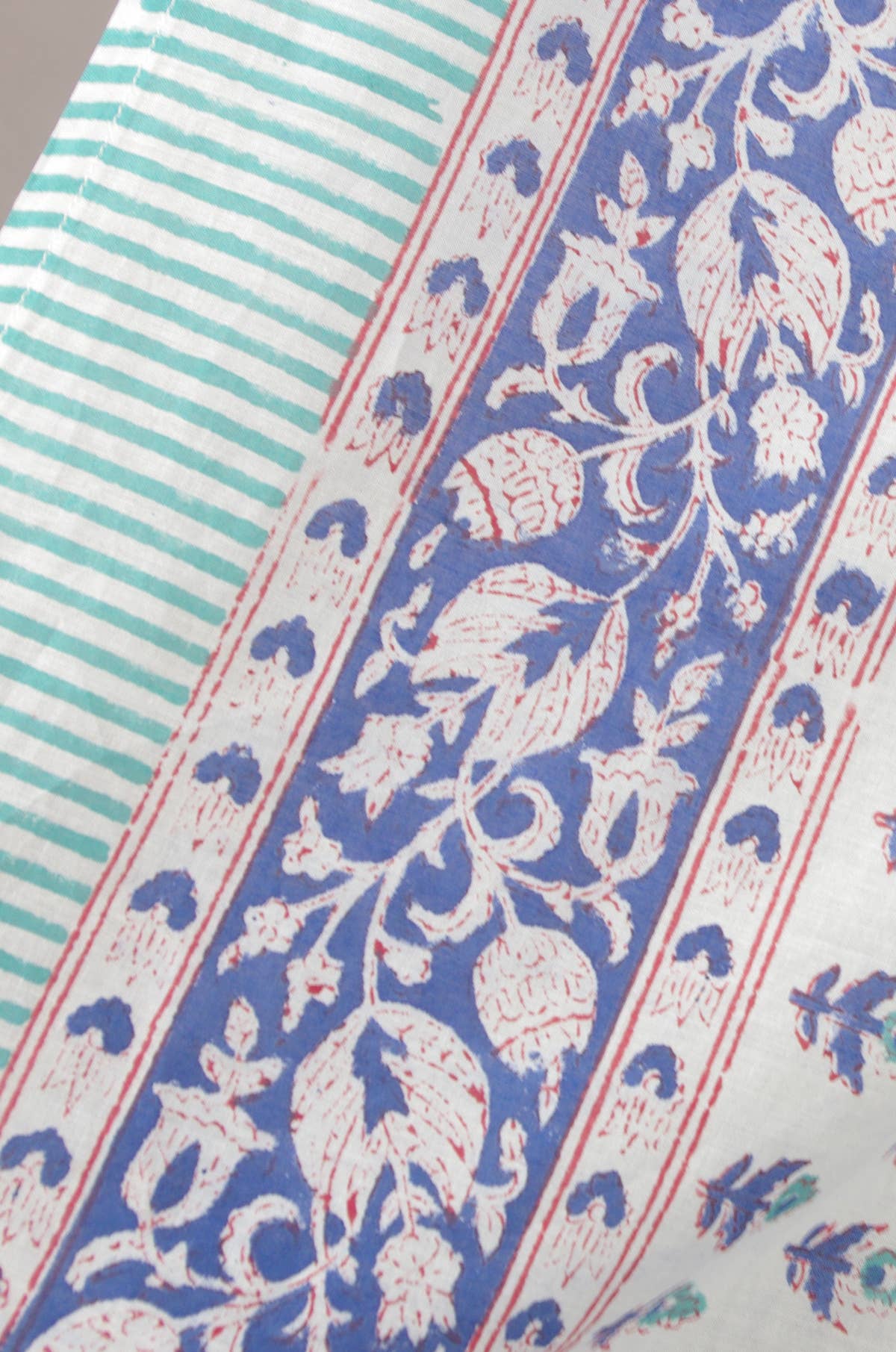 Kantha Decor - Beach  Coverup Sarong Pareo - Teal Motif