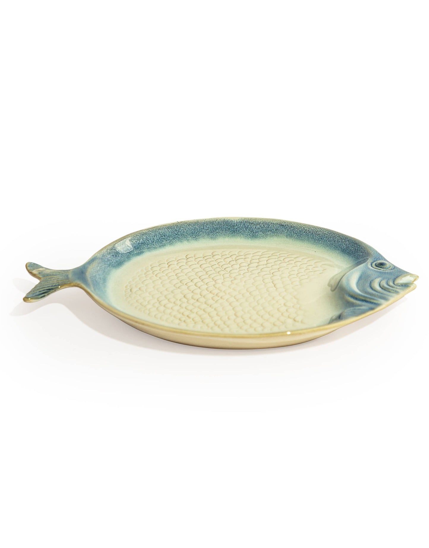 McGowan & Rutherford Ltd - Blue & White Ceramic Round Fish Dish