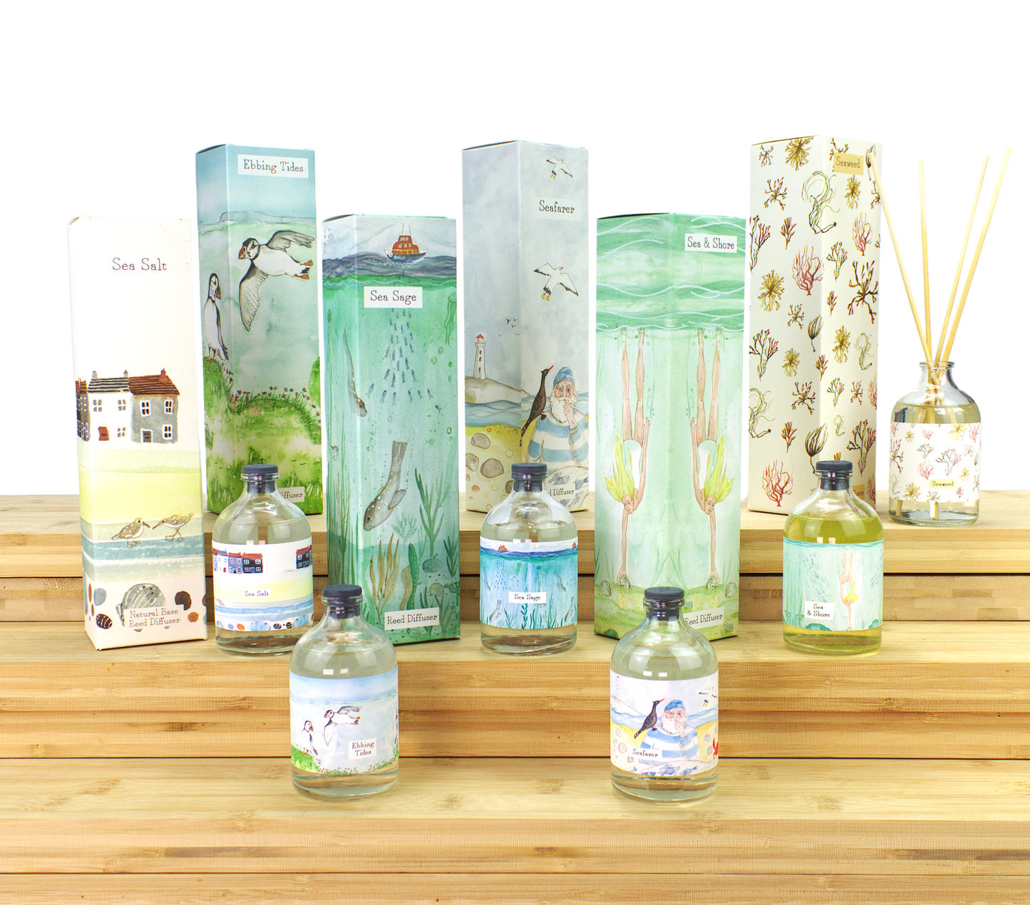 Heaven Scent Incense Ltd - Reed Diffusers - Coastal Range Illustrated