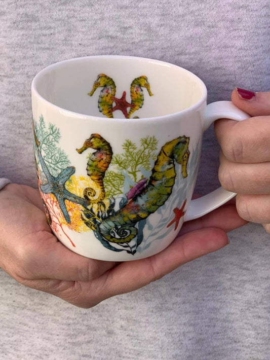 Dollyhotdogs - Seahorse Starfish Bone China Mug
