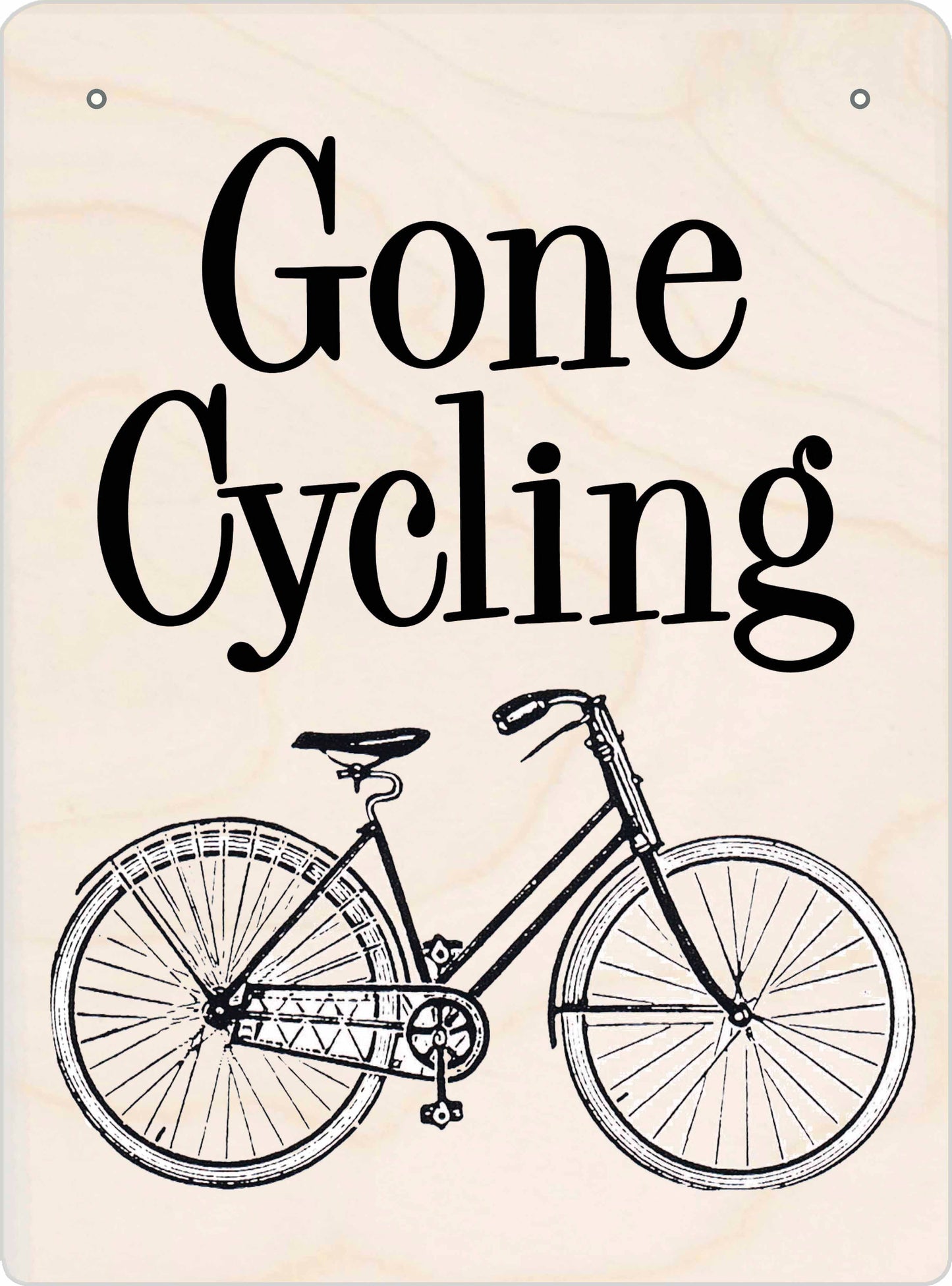 The Wooden Postcard Company - GONE CYCLING wooden mini sign