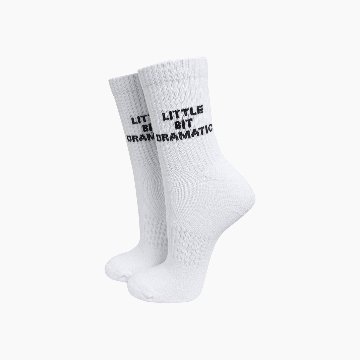 Little Bit Dramatic Organic Cotton Sports Socks in White