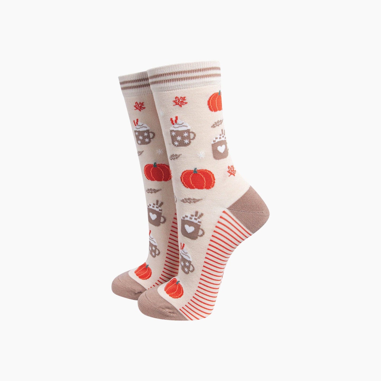 Pumpkin Spice Women's Bamboo Socks in Cream