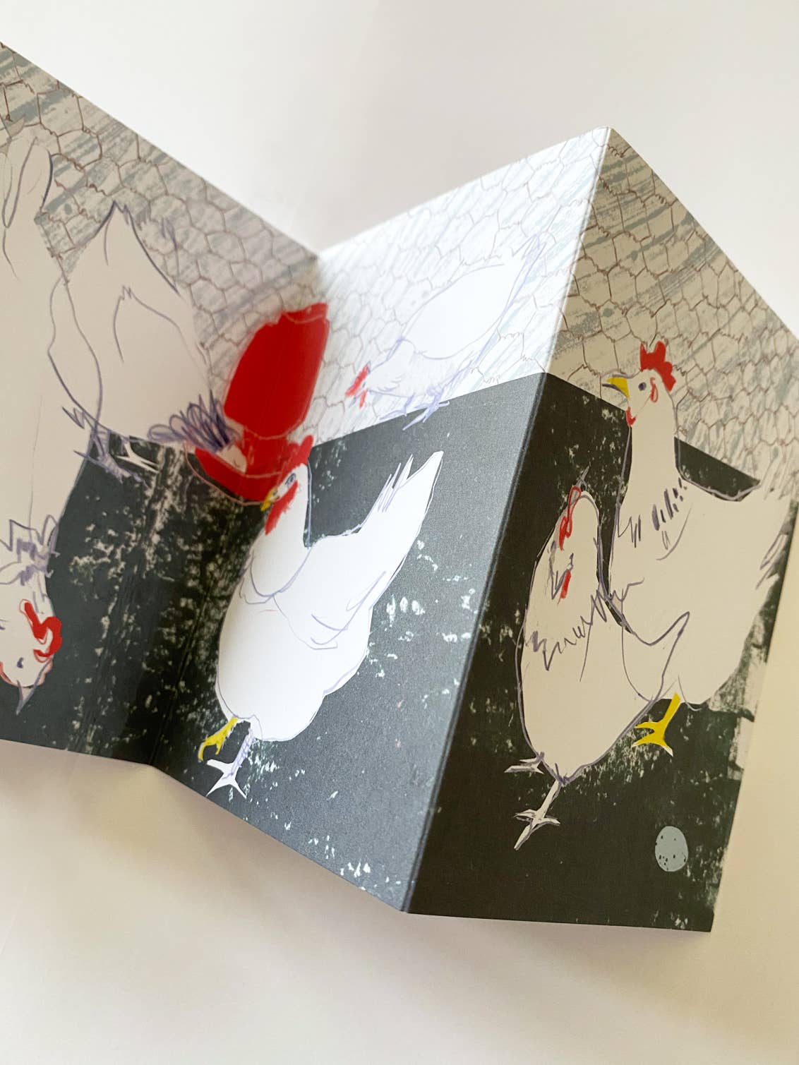 Esther Kent Design - Garden Hens Concertina Card