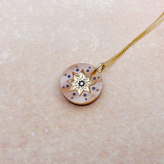Rosa Pietsch - Celestial Disc Pendant: Caramel and Gold