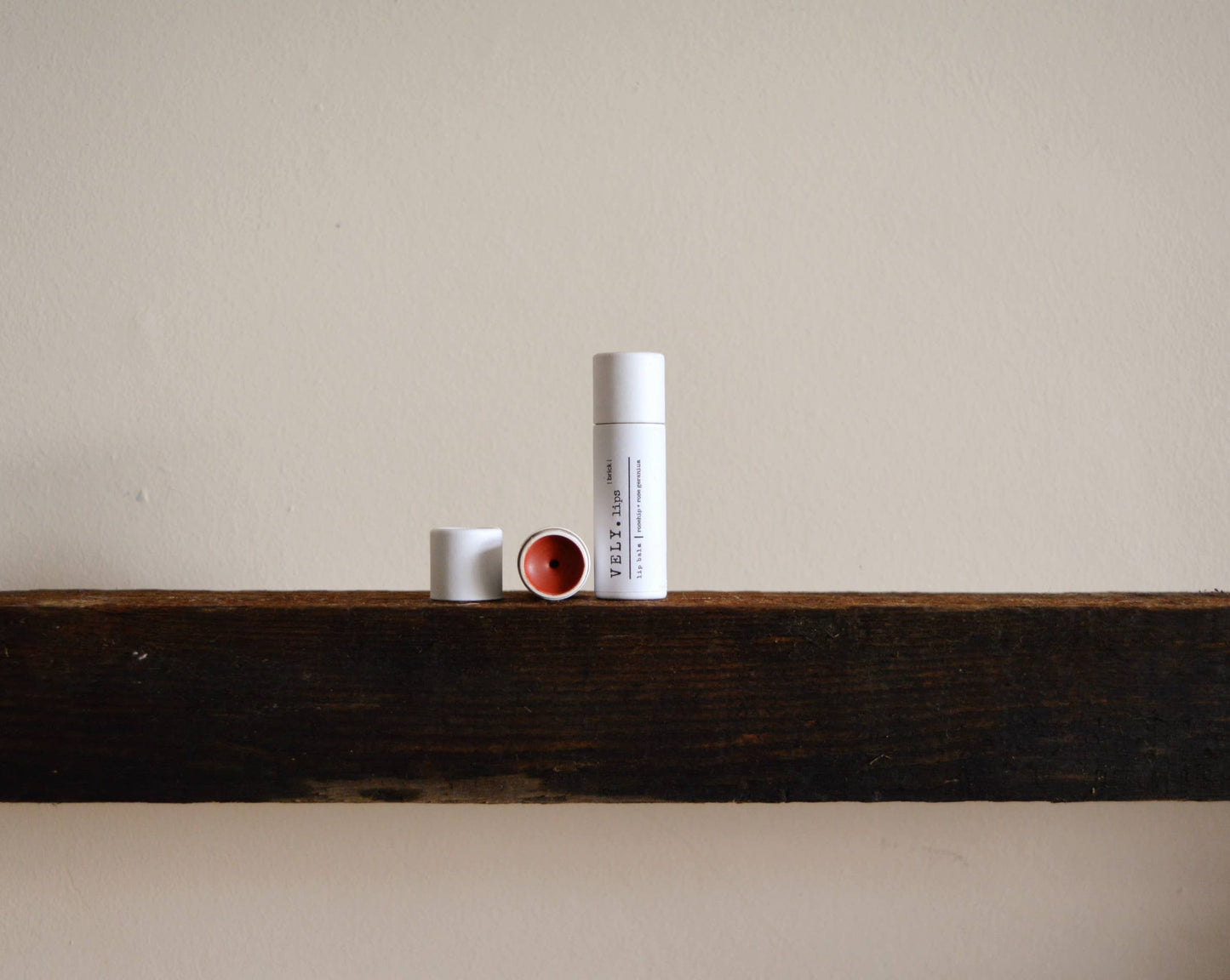 The Vely Soapery - Natural Tinted Lip Balm "Brick" with Rosehip and Geranium