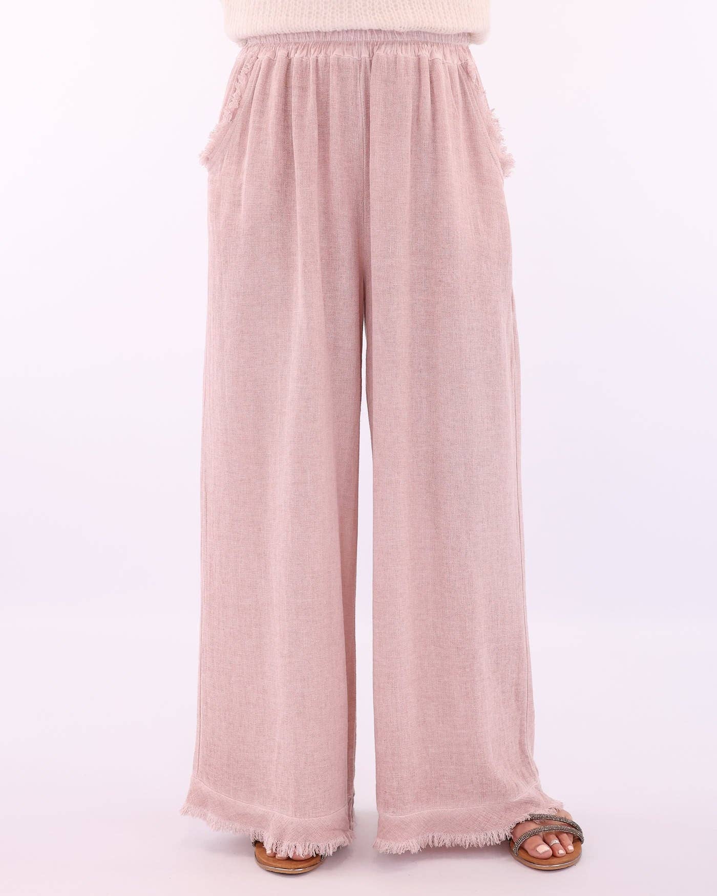 Linen and Cotton Blend Trousers