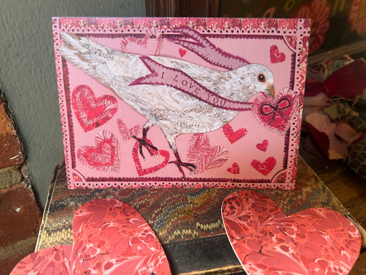 Clare O’Neill Artworks - A6 Pink Valentine blank greeting card 