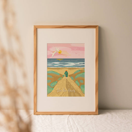 Onneke - Sea swimming print coastal print seaside print dunes