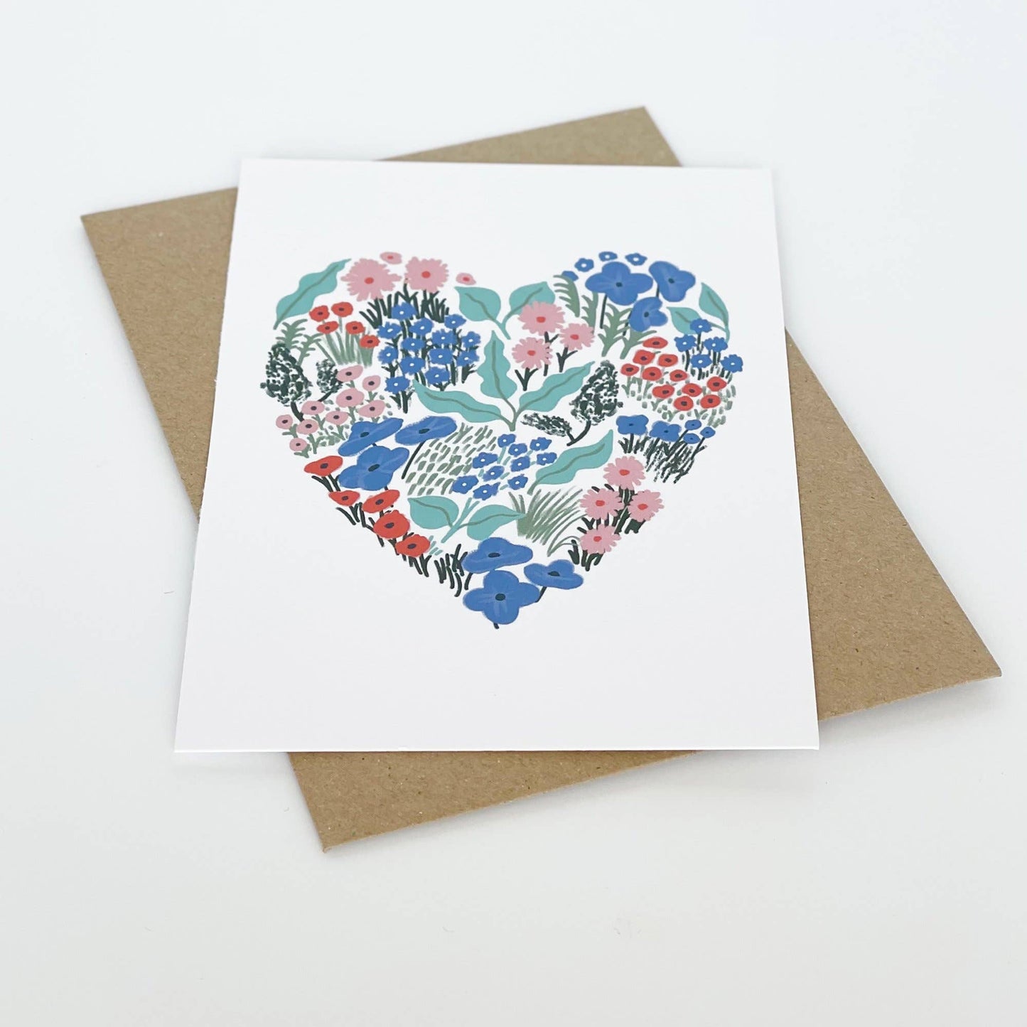 Lomond Paper Co - Blue Floral Heart Card