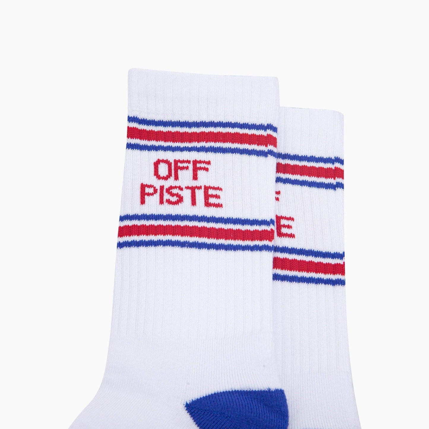 Off Piste Organic Cotton Sports Socks in White/Royal Blue